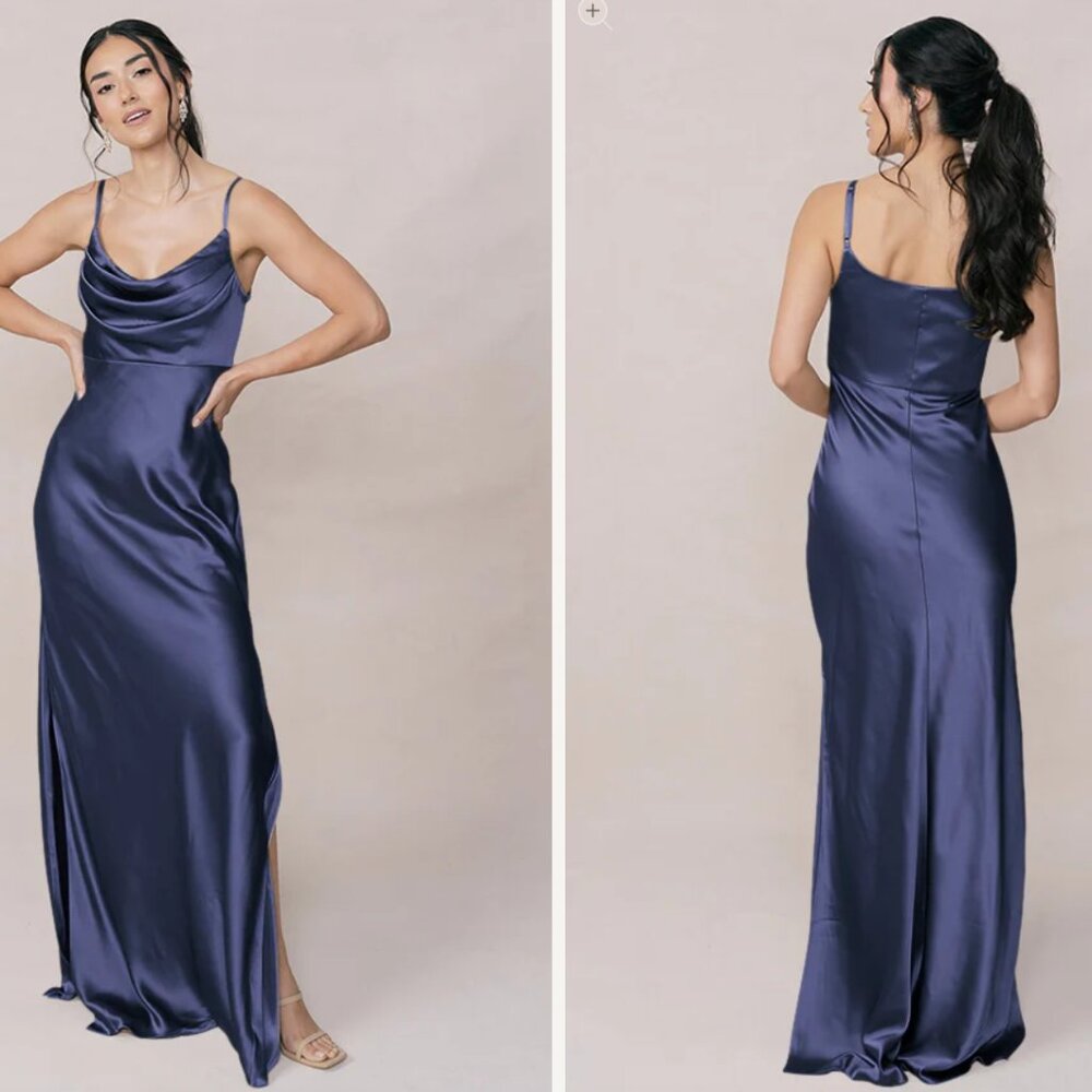 Revelry Skye Satin Dress - Indie Blue, Size 6